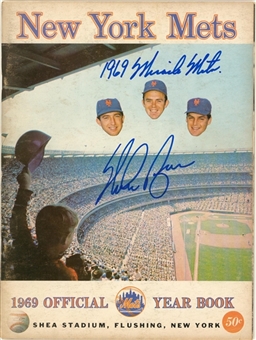 Nolan Ryan Autographed 1969 New York Mets Official Yearbook with "1969 Miracle Mets" Inscription (Ryan Holo & FSC)